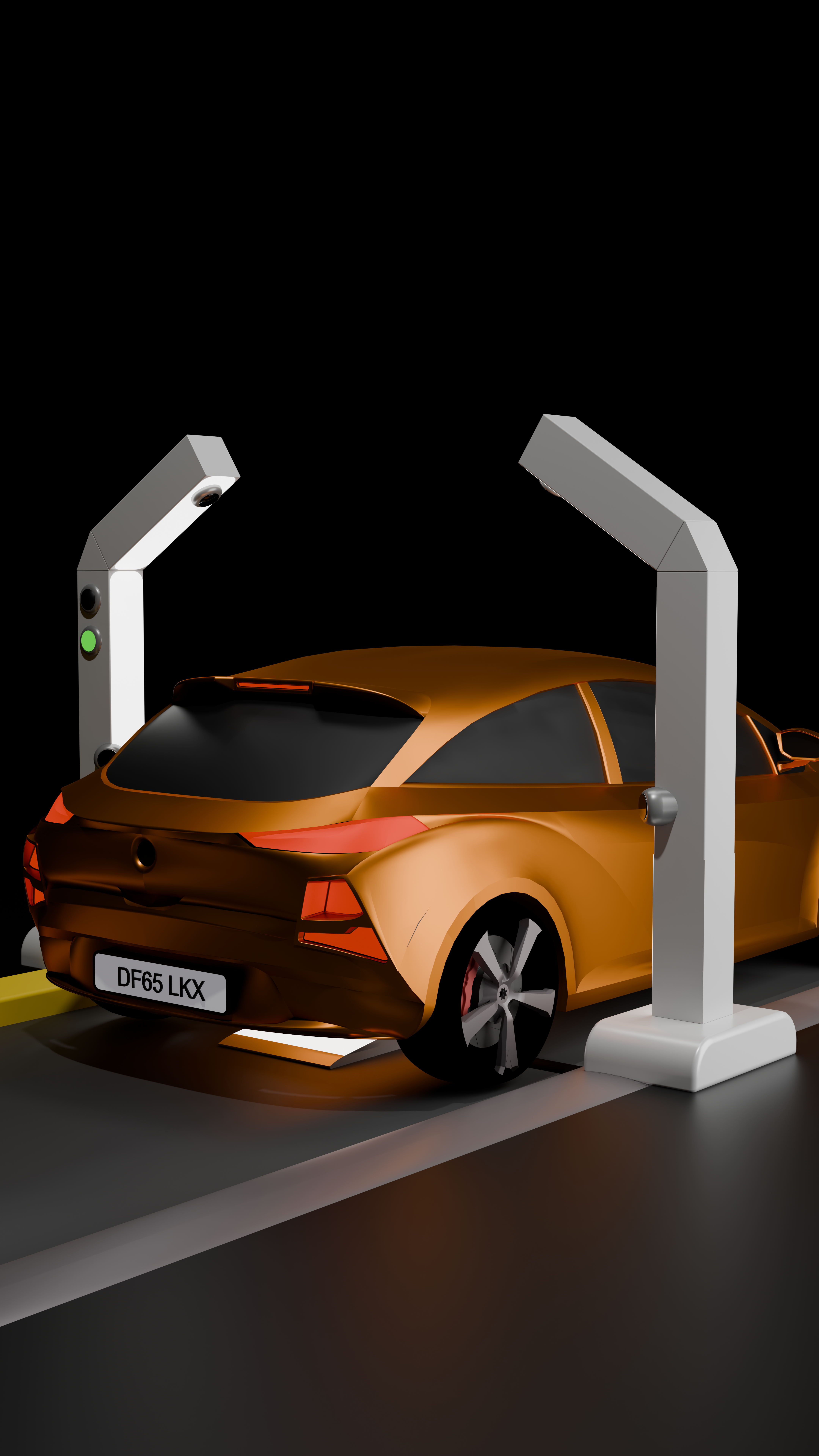 Vehicle at scanning gate